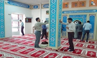 با غبار روبی مسجد، کارکنان نیروگاه خلیج فارس به استقبال ماه رمضان رفتند.